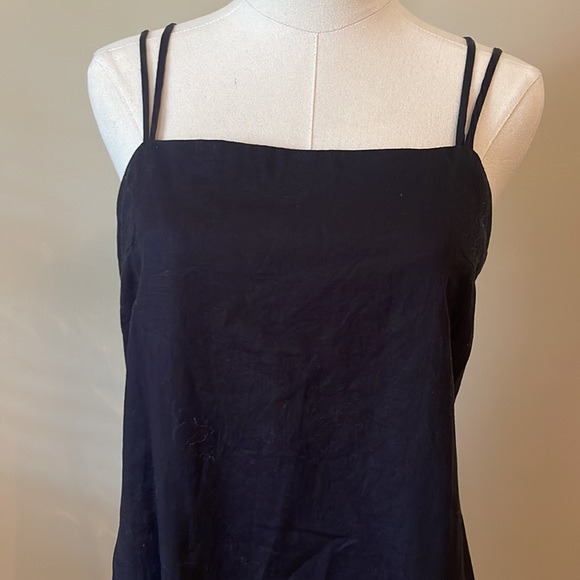 H&M Black Linen Shift Dress Medium - Picture 2 of 6